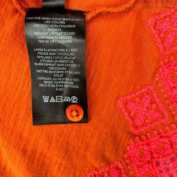 Anthropologie Rica Embroidered Top Size M Sleeveless Ruffled Cotton Easy Comfy - Picture 9 of 9